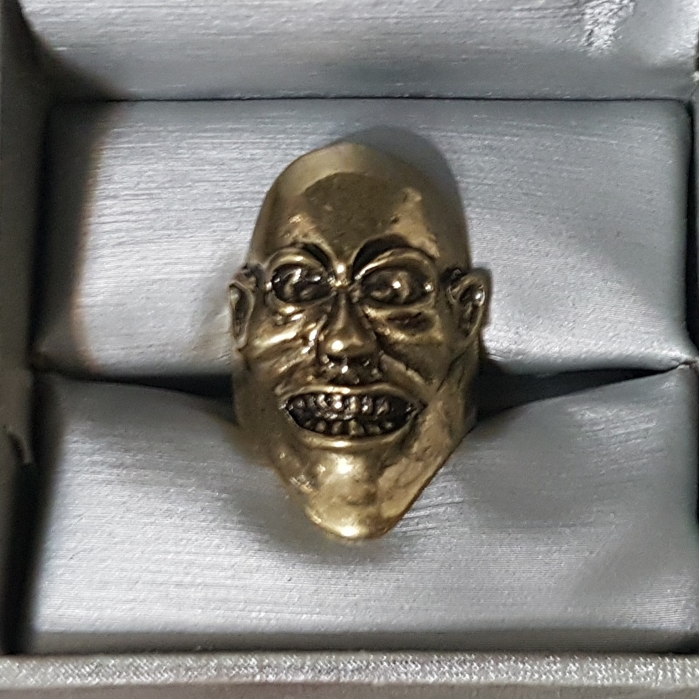 Golden Grinning Face Fashion Ring
